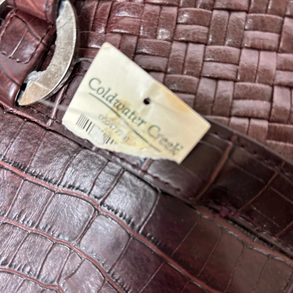 Coldwater Creek Hampton Faux Croc Laptop Computer Bag NOS NWT